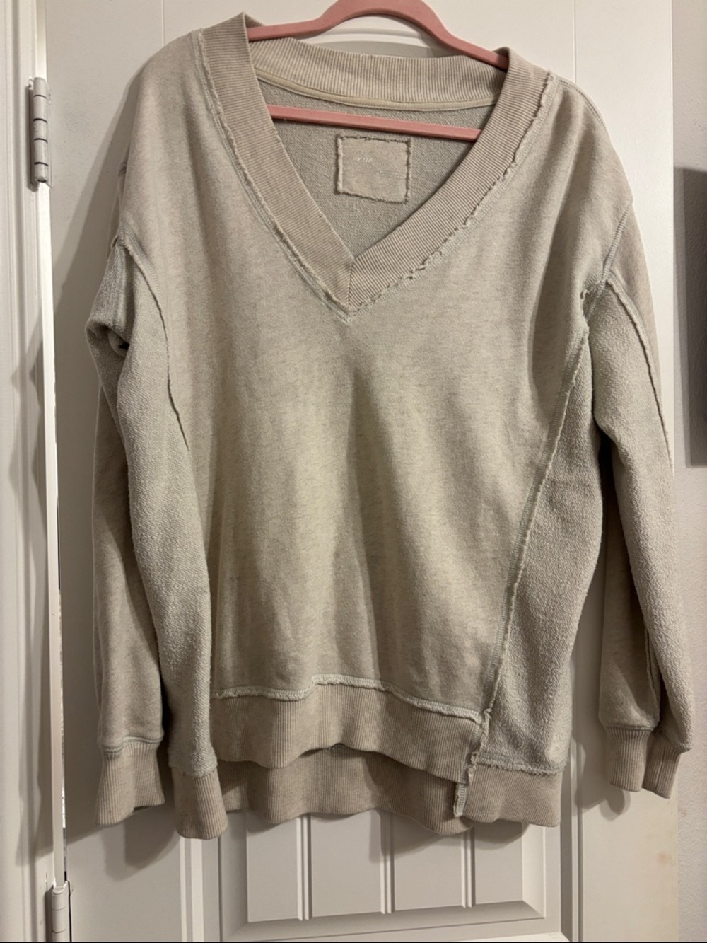 V-Neck Lightweight Women's Sweater in Beige